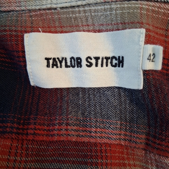Taylor Stitch The California in Red Shadow Plaid Size 42 Large - Picture 4 of 10